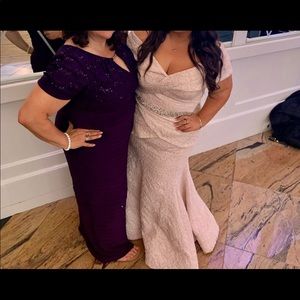 Plus size light pink gown